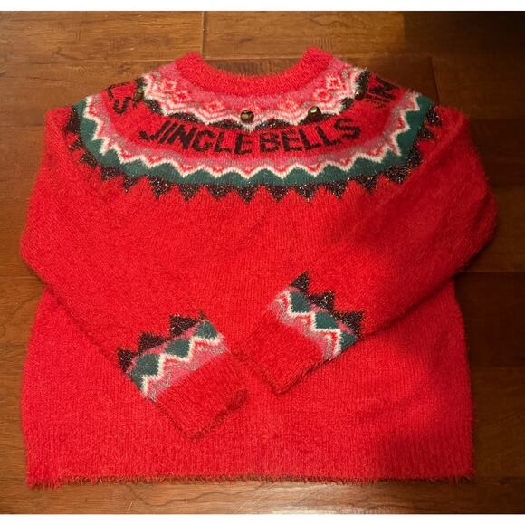 🎄 Ugly Sweater: Christmas / Holiday Women's Jingle Bells Fair Isle, Medium - Picture 2 of 5